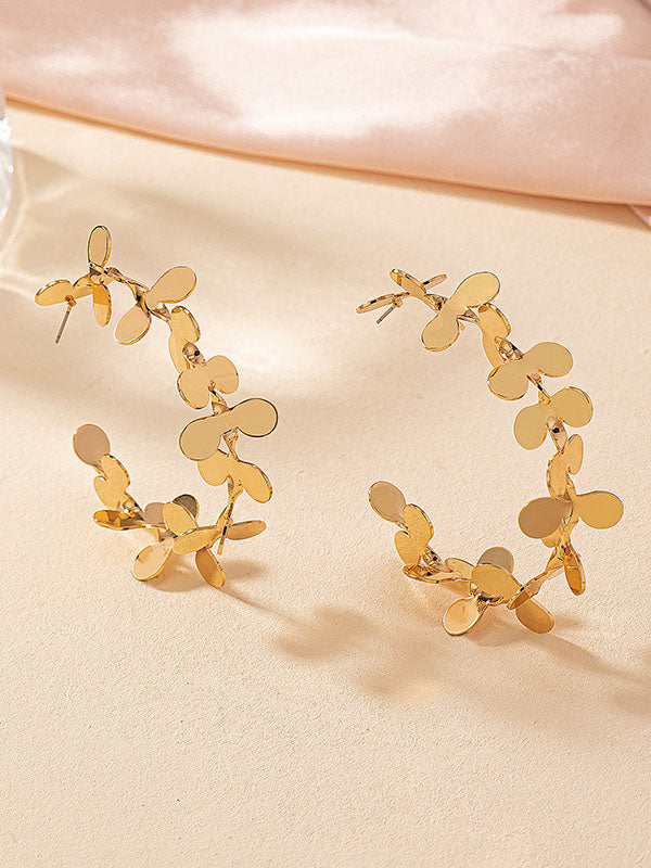 Flower Shape Geometric Drop Earrings