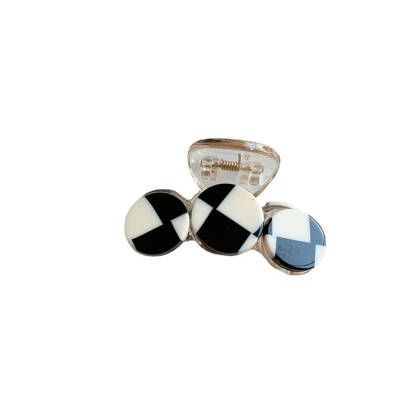 Checkerboard Arc Shape Hair Claw Clip