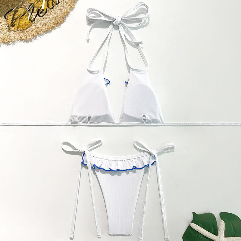 Bikini Swimsuit Women's Solid Color Two-Piece