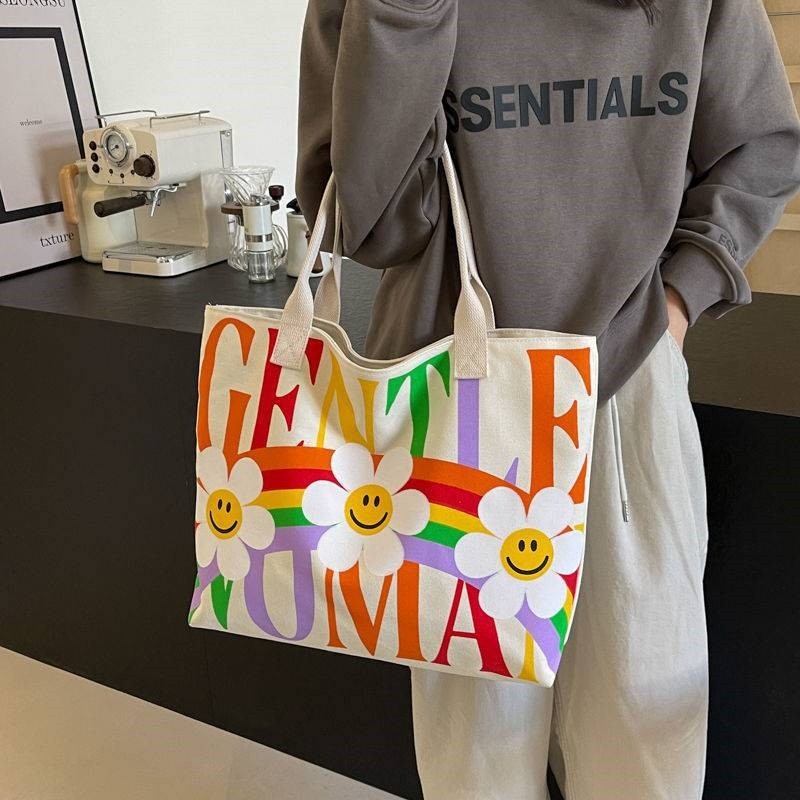 Fashion Print Large Canvas Bag