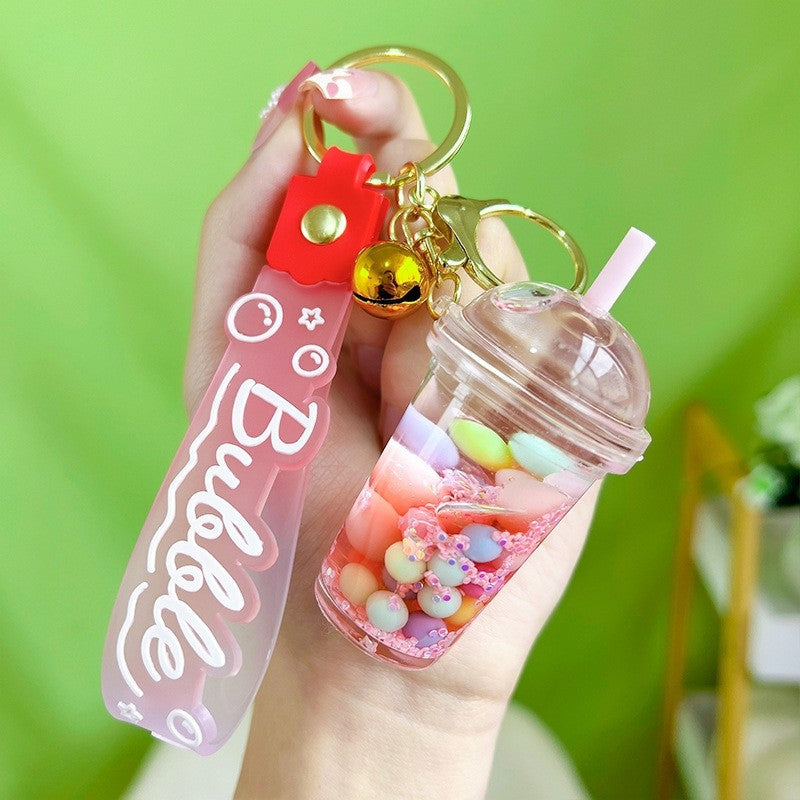 Acrylic Bubble Milk Tea Cup Keychain Charm
