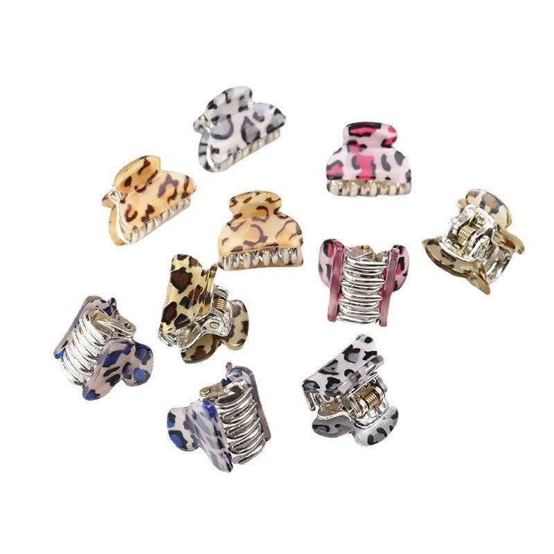 Mini Leopard Print Hair Claw Clip