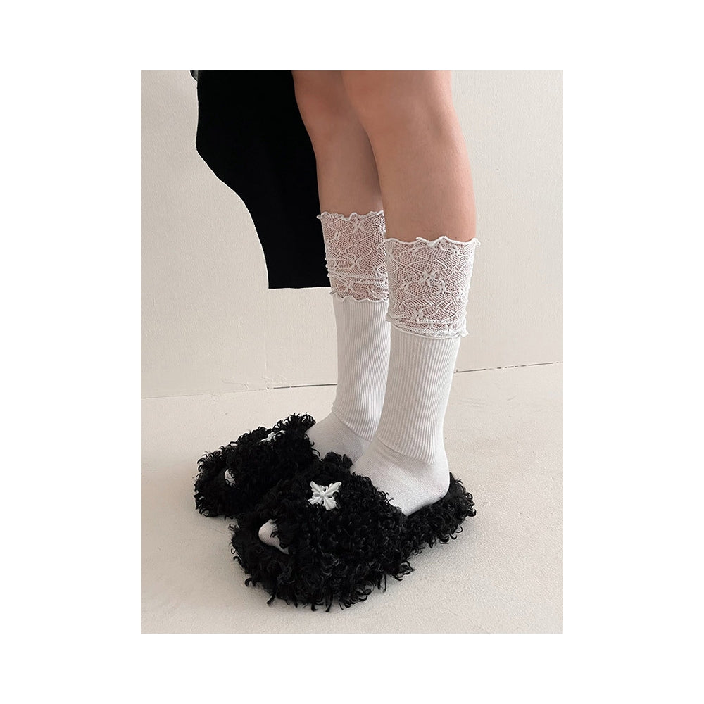 Leisure Fashion Split-Joint Lace Socks Accessories