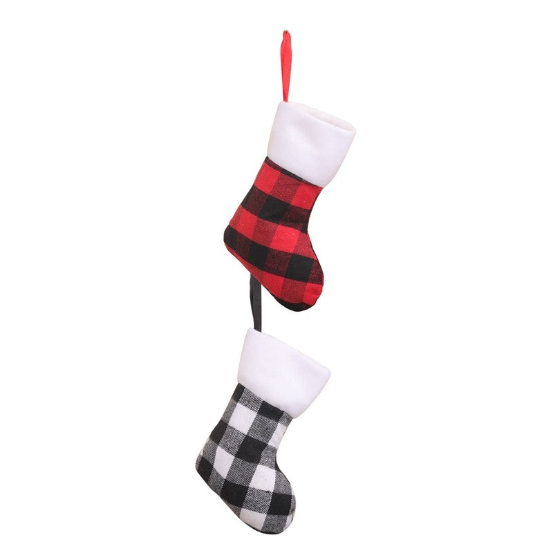Small Plaid Gift Socks Christmas Decoration Pendant