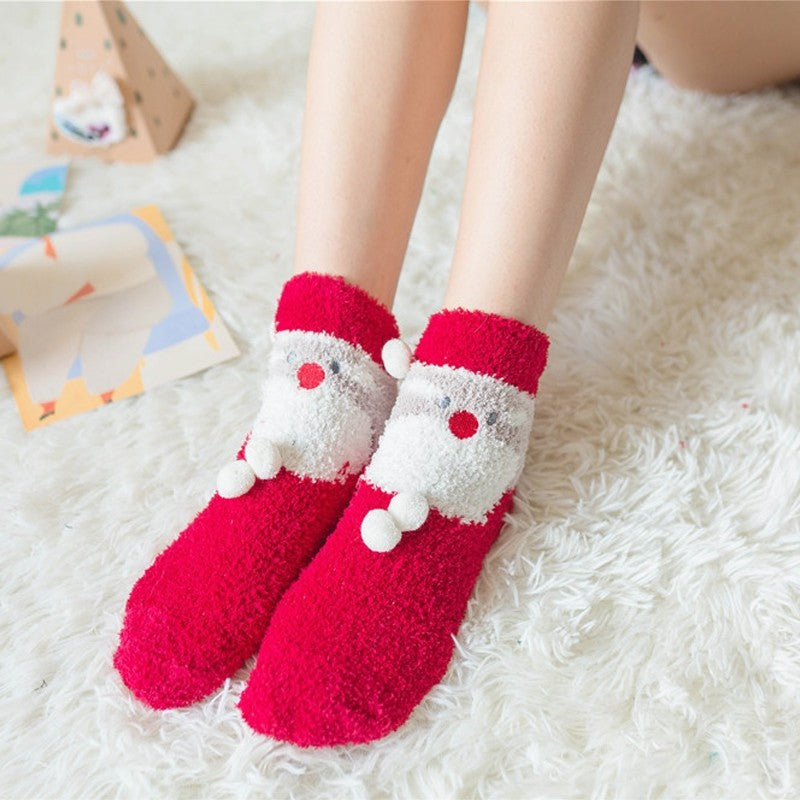 Cat Fox Deer Zebra Santa Snowman Mid-Calf Socks