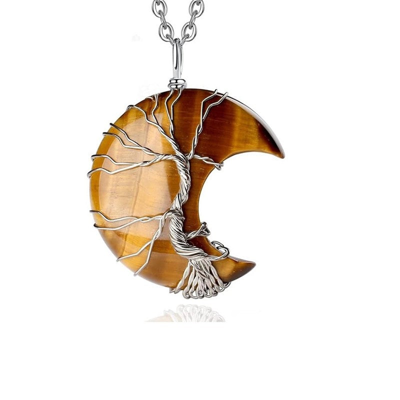 Moon Wire Wrap Pendant