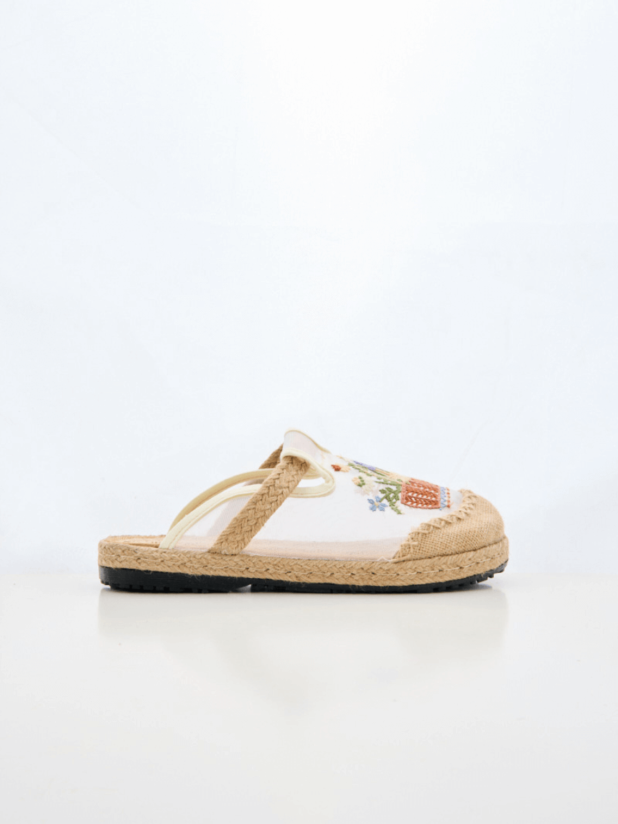 Garden Gala Embroidered Mesh Mules
