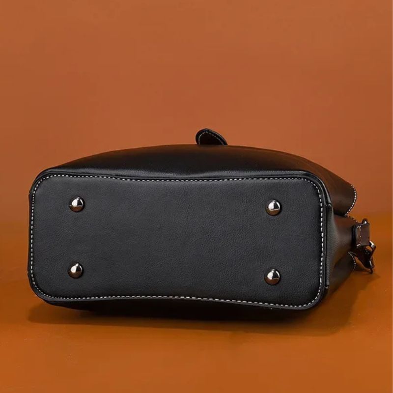 Women's Luxury Travel Bag– Retro Textured Bucket Shoulder & Crossbody Bag