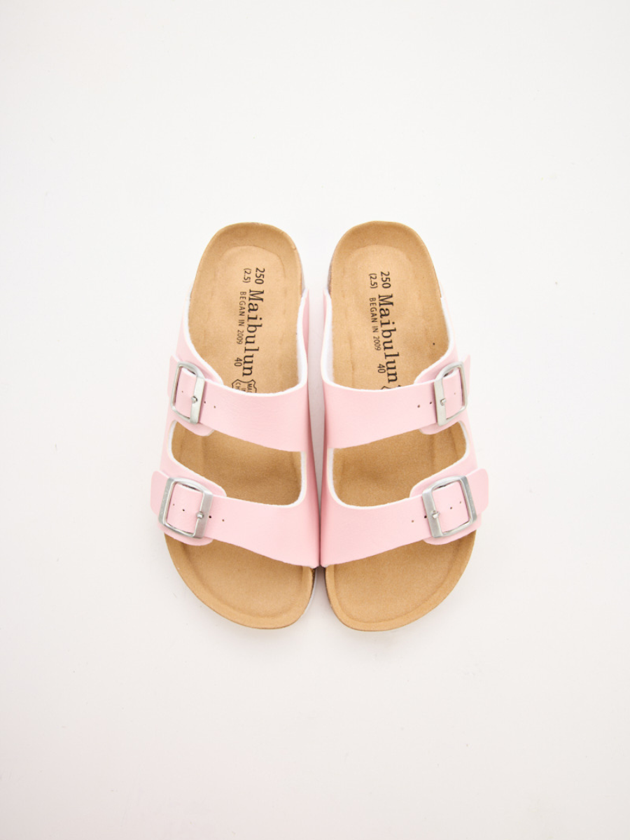 Signature Double Strap Footbed Sandal - Pink