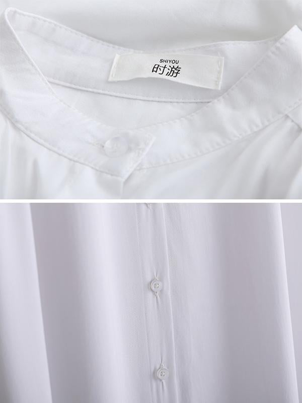 Meselling99 Original Solid Lapel Shirt Dress-Maxi Dress-Free Shipping at meselling99