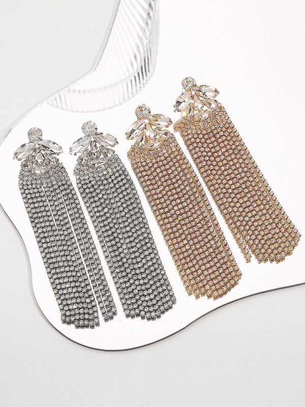 Geometric Tasseled Drop Earrings