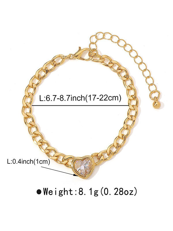 Chains Heart Shape Bracelet Accessories