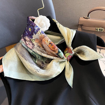 Malaysian Print Square Silk Scarf
