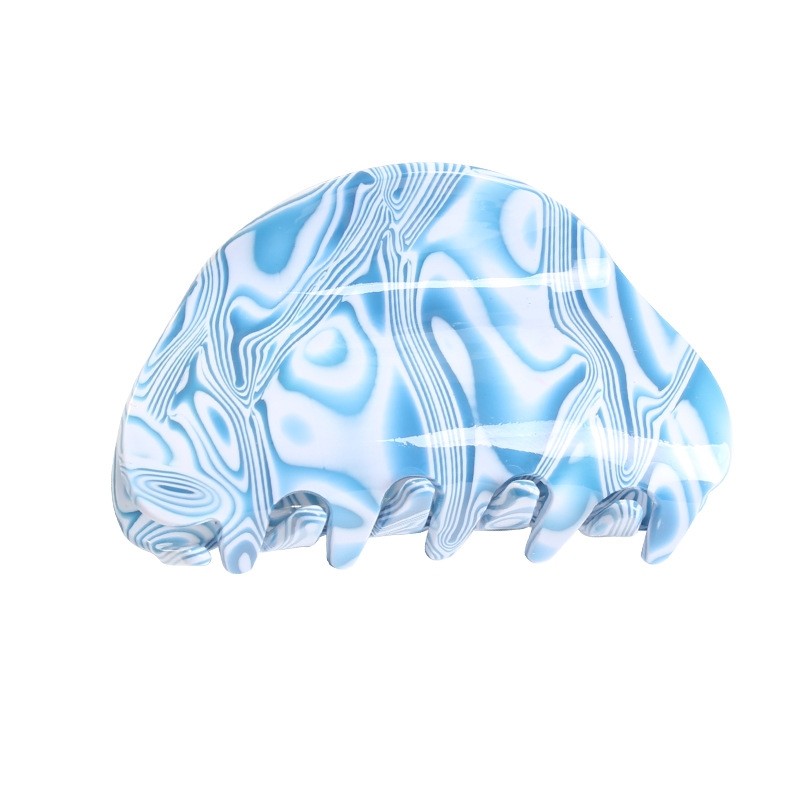 Marbled Print Retro Hair Claw Clip