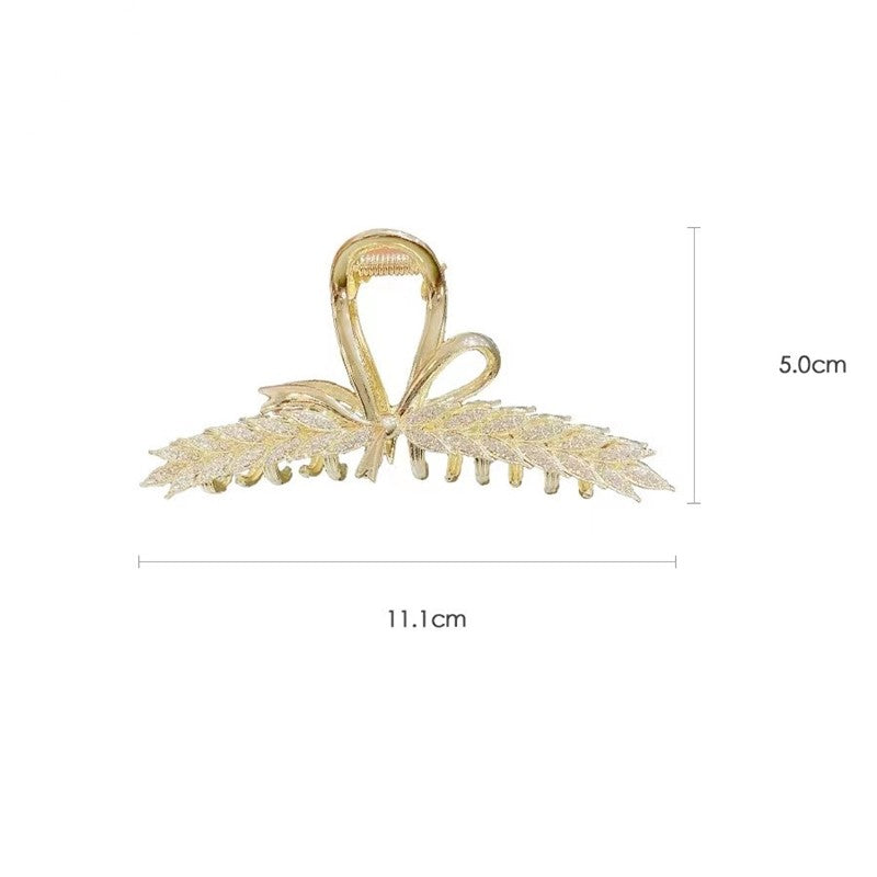 Wheat Ear Shape Alloy Solid Color Claw Clip