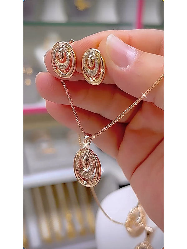 Heart Shape Drop Earrings + Necklaces Accessories