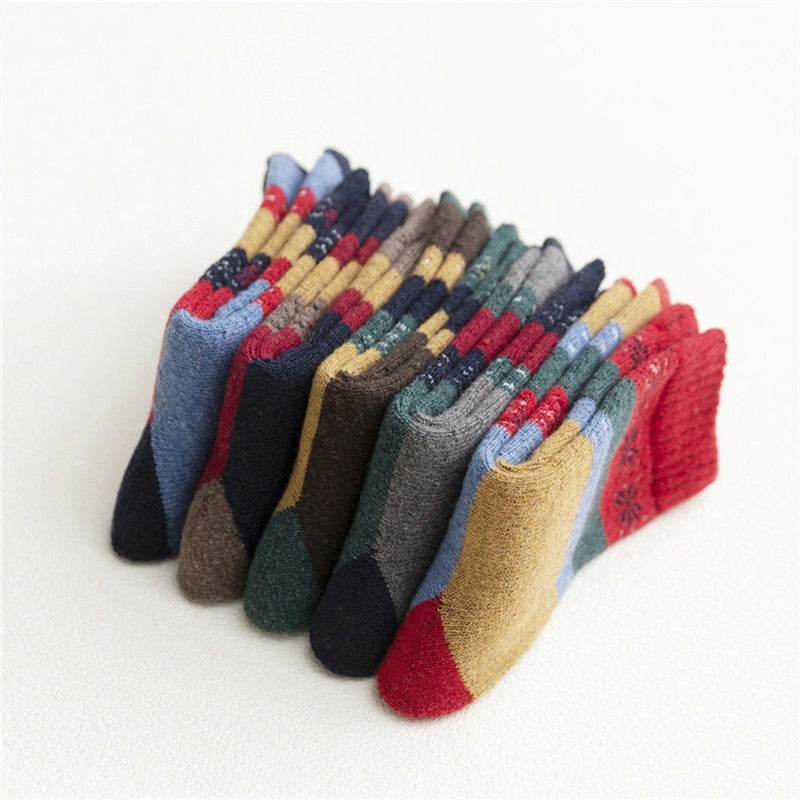 Thick Breathable Print Absorb Sweat Sock(A Set Of Five Pairs)