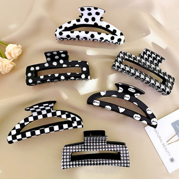 Fashion Checkerboard Houndstooth Hair Claw Clip