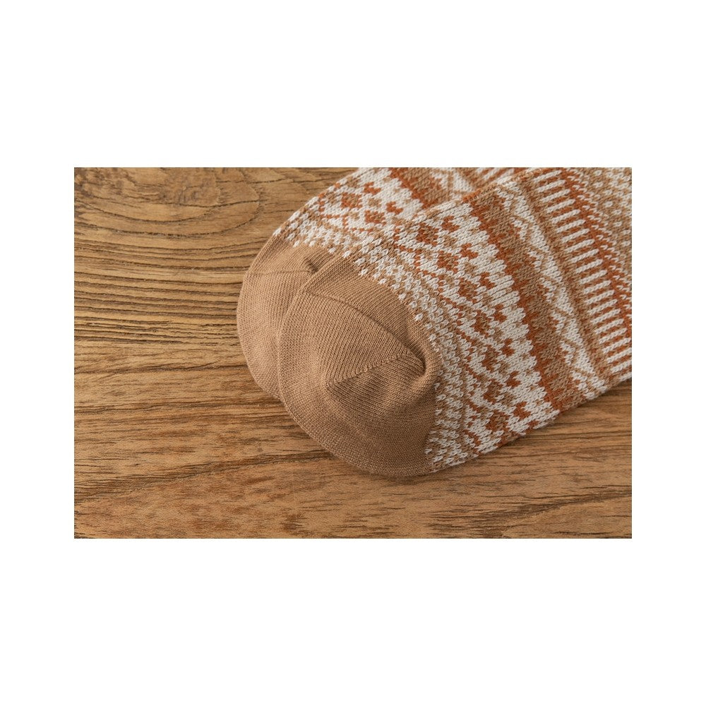 Retro Ethnic Style Contrast Color Cotton Socks