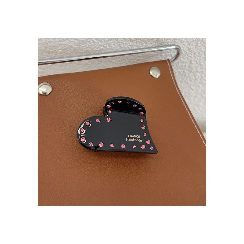 Rhinestone Heart Shaped Hair Claw Clip