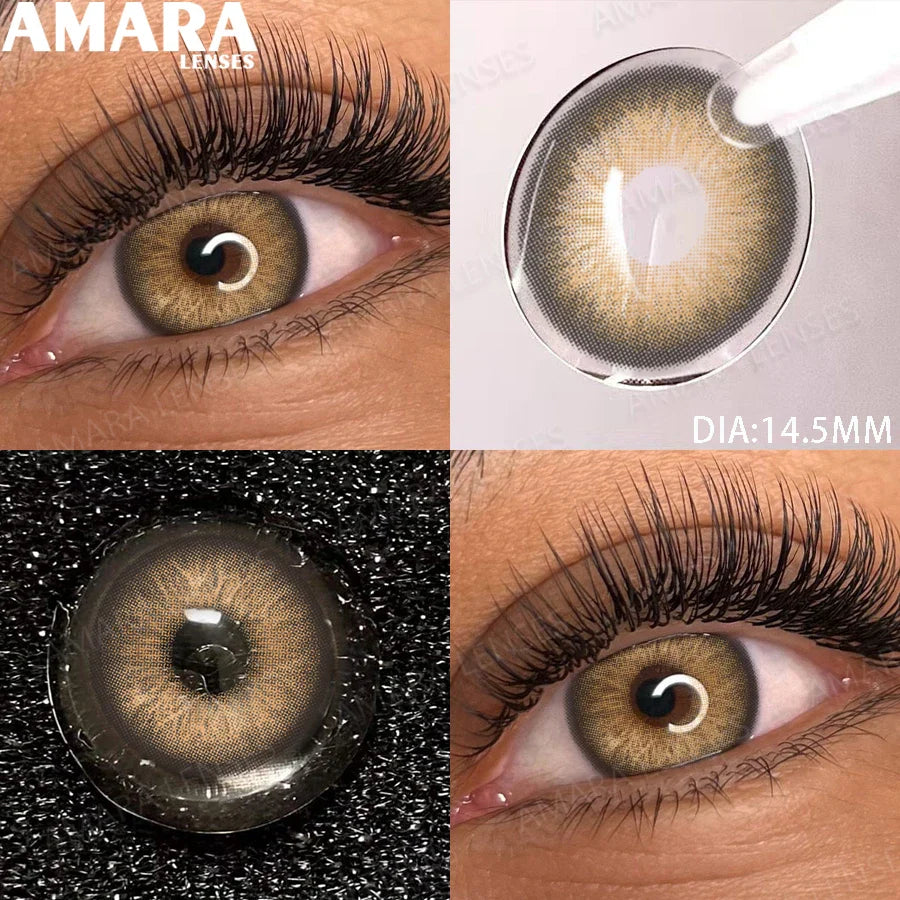 1 Pair soft Lenses Colored Contact Beauty Colored Pupils Green Contact Lenses Natural Look Lenses Women Brown Pupils