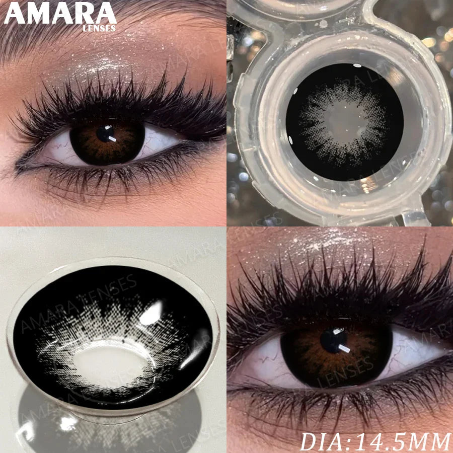 1 Pair Fashion Color Contact Lenses for Eyes Brown Lenses Colorcon Blue Lenses Yearly Beautiful Grey Eye Pupils Lens