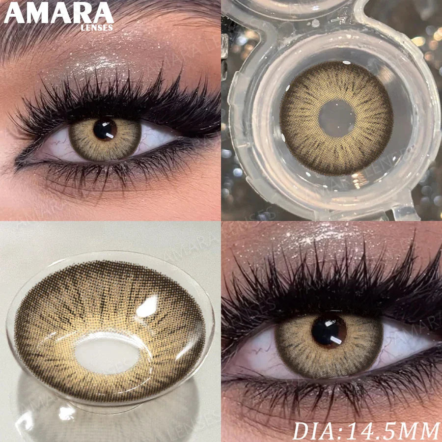 1 Pair Fashion Color Contact Lenses for Eyes Brown Lenses Colorcon Blue Lenses Yearly Beautiful Grey Eye Pupils Lens