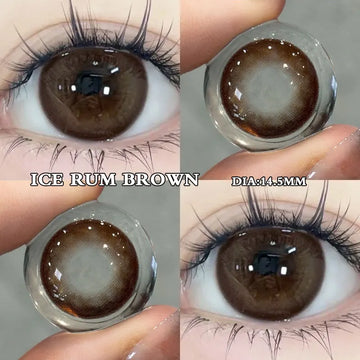 Colored Contact Lens Nature Brown 2 Pcs Year New Lenses with Myopia Degree Grade 0.00- 8.00 Soft Lens