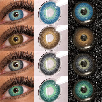 1 Pair soft Lenses Colored Contact Beauty Colored Pupils Green Contact Lenses Natural Look Lenses Women Brown Pupils