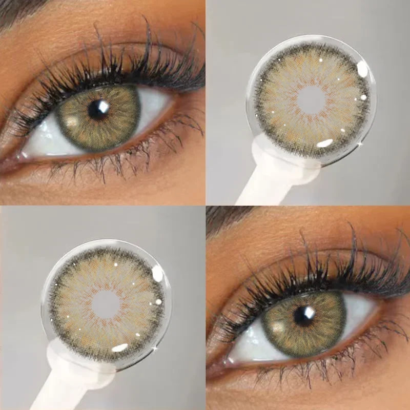 1 Pair Colored Contact Lenses with Prescription Lenses Beauty Pupils Green Contacts Circle Lens Natural Korean lenses