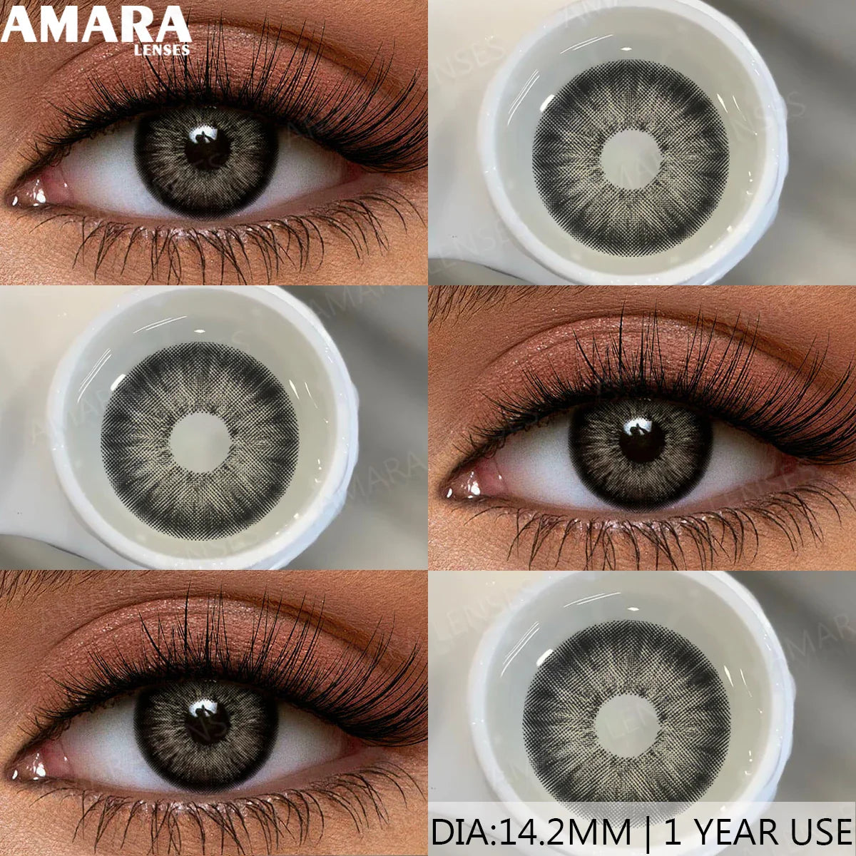 Brown Color Contacts for Eyes Makeup Eyes Lenses Gray Pupils Blue Eyes Contacts Colorful Makeup Black Lens for Party