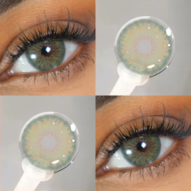 1 Pair Colored Contact Lenses with Prescription Lenses Beauty Pupils Green Contacts Circle Lens Natural Korean lenses