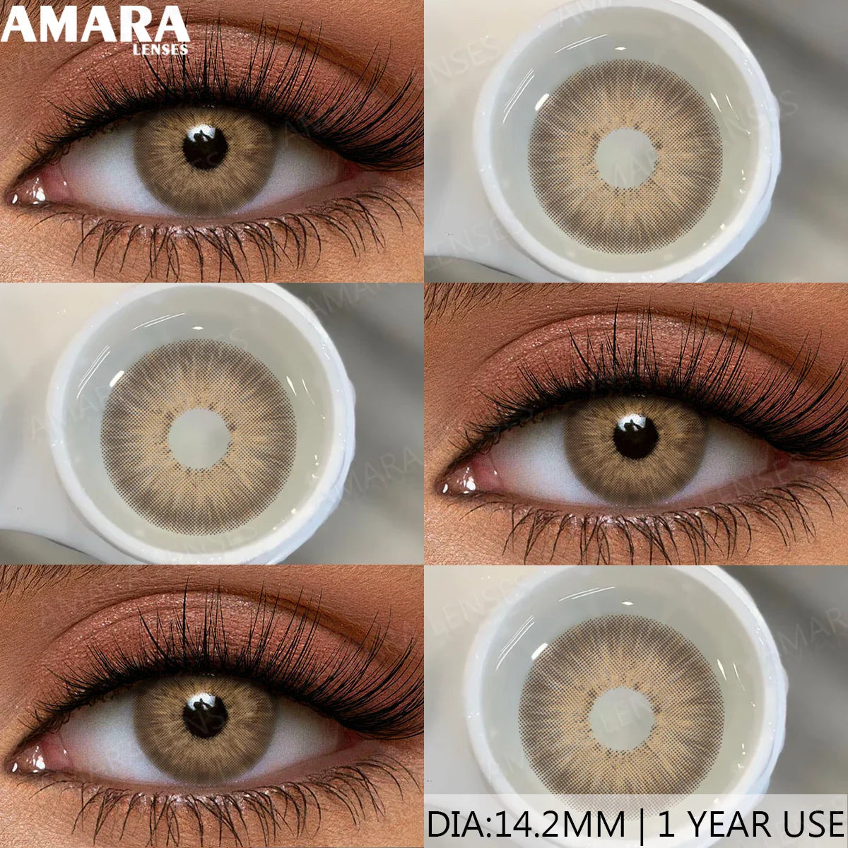 Brown Color Contacts for Eyes Makeup Eyes Lenses Gray Pupils Blue Eyes Contacts Colorful Makeup Black Lens for Party
