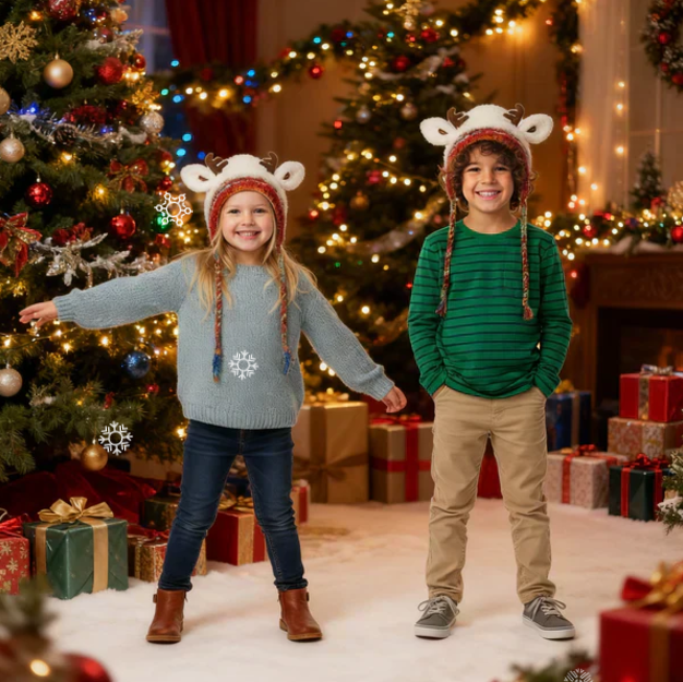 The FestiveKnit Antler Hat - 3-in-1 Warmth, Fun, and Festive Style + 50% OFF!