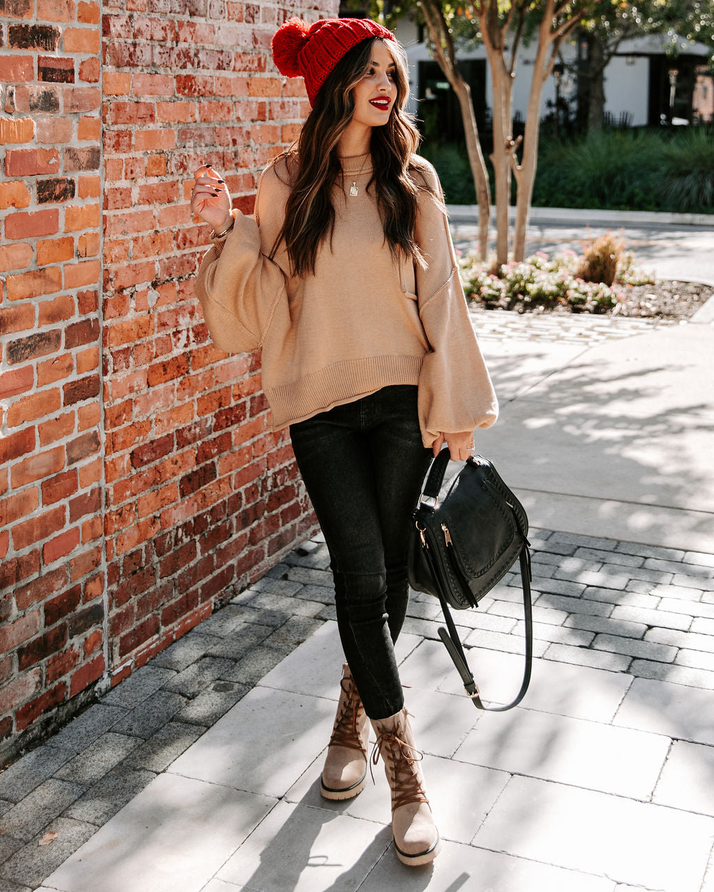 Mountain Gem Cotton Relaxed Sweater - Caramel