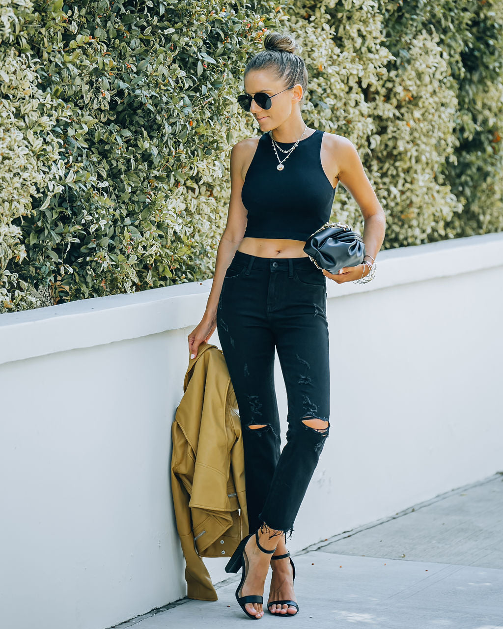 Sharma High Rise Distressed Denim