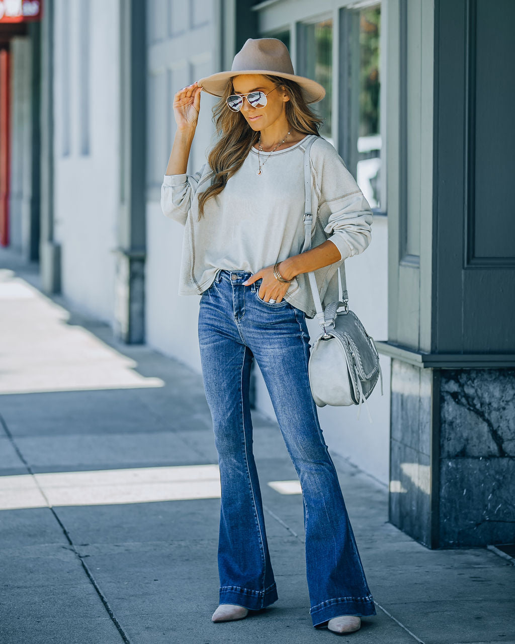 Maple High Rise Bell Bottom Denim