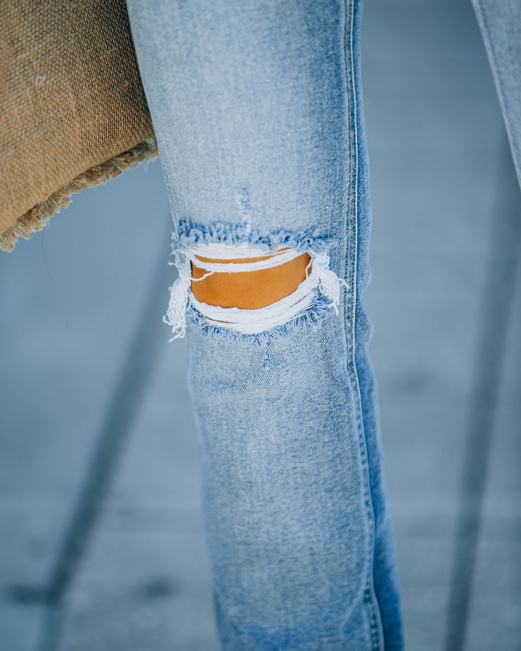 Marni High Rise Distressed Straight Leg Denim