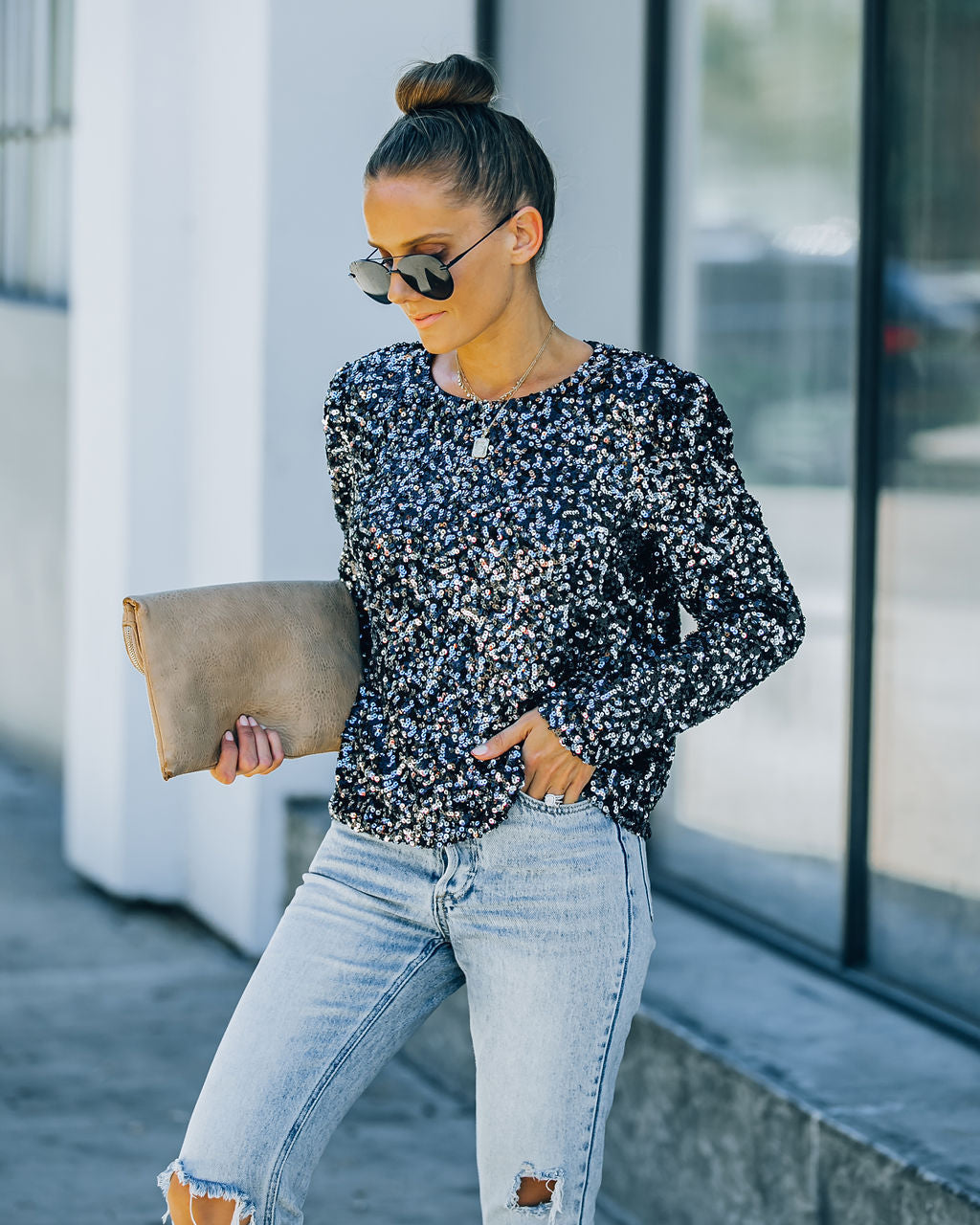On Point Sequin Blouse