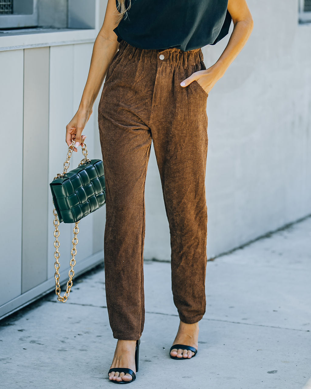 Nori Pocketed Corduroy Trousers - Brown