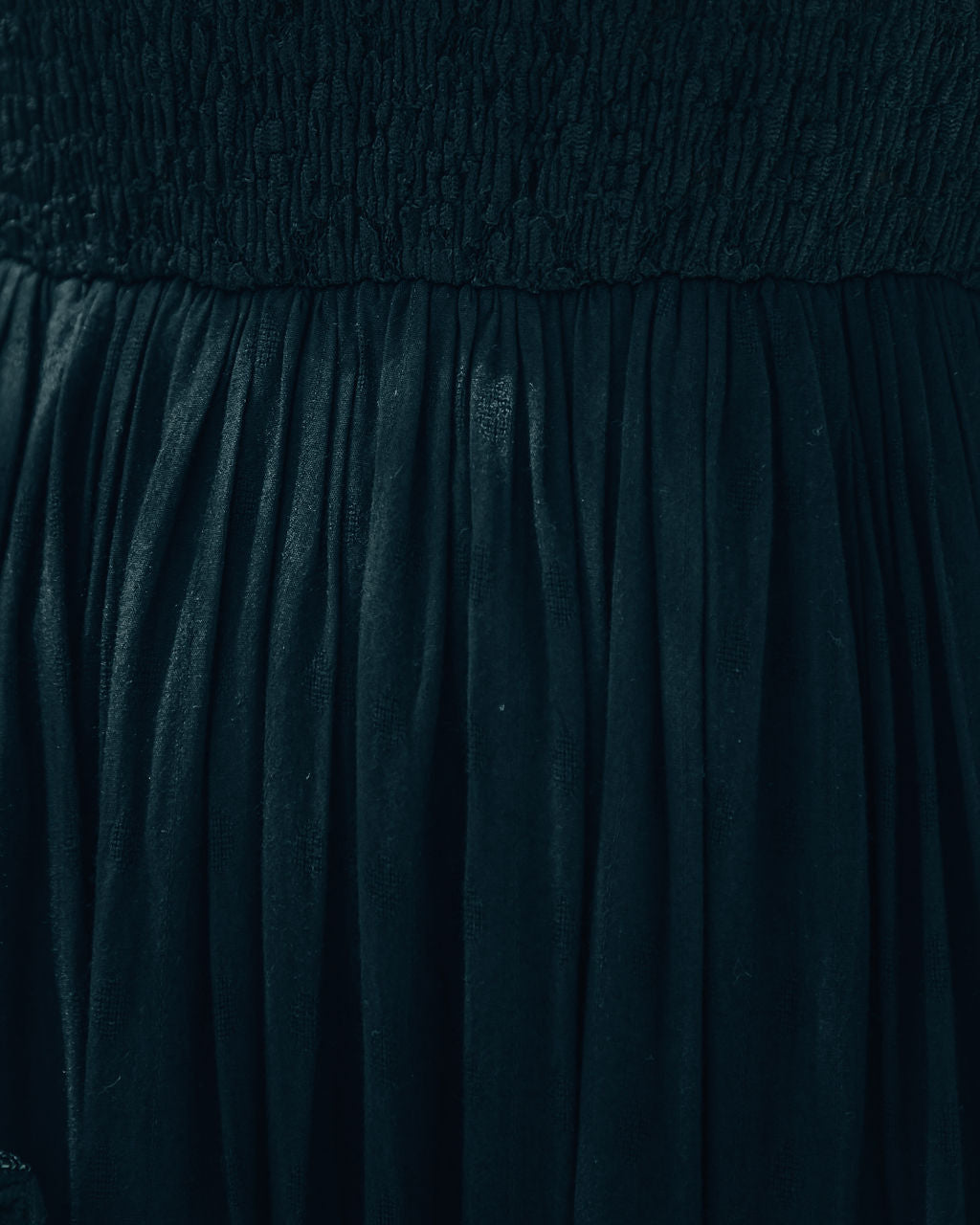 Naite Pocketed Smocked Midi Dress - Black