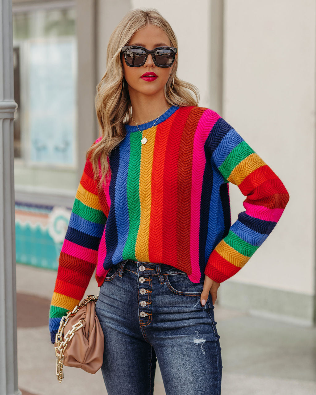 Fill With Colors Striped Knit Sweater
