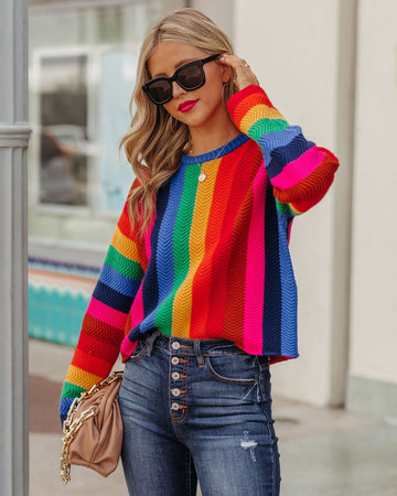 Fill With Colors Striped Knit Sweater