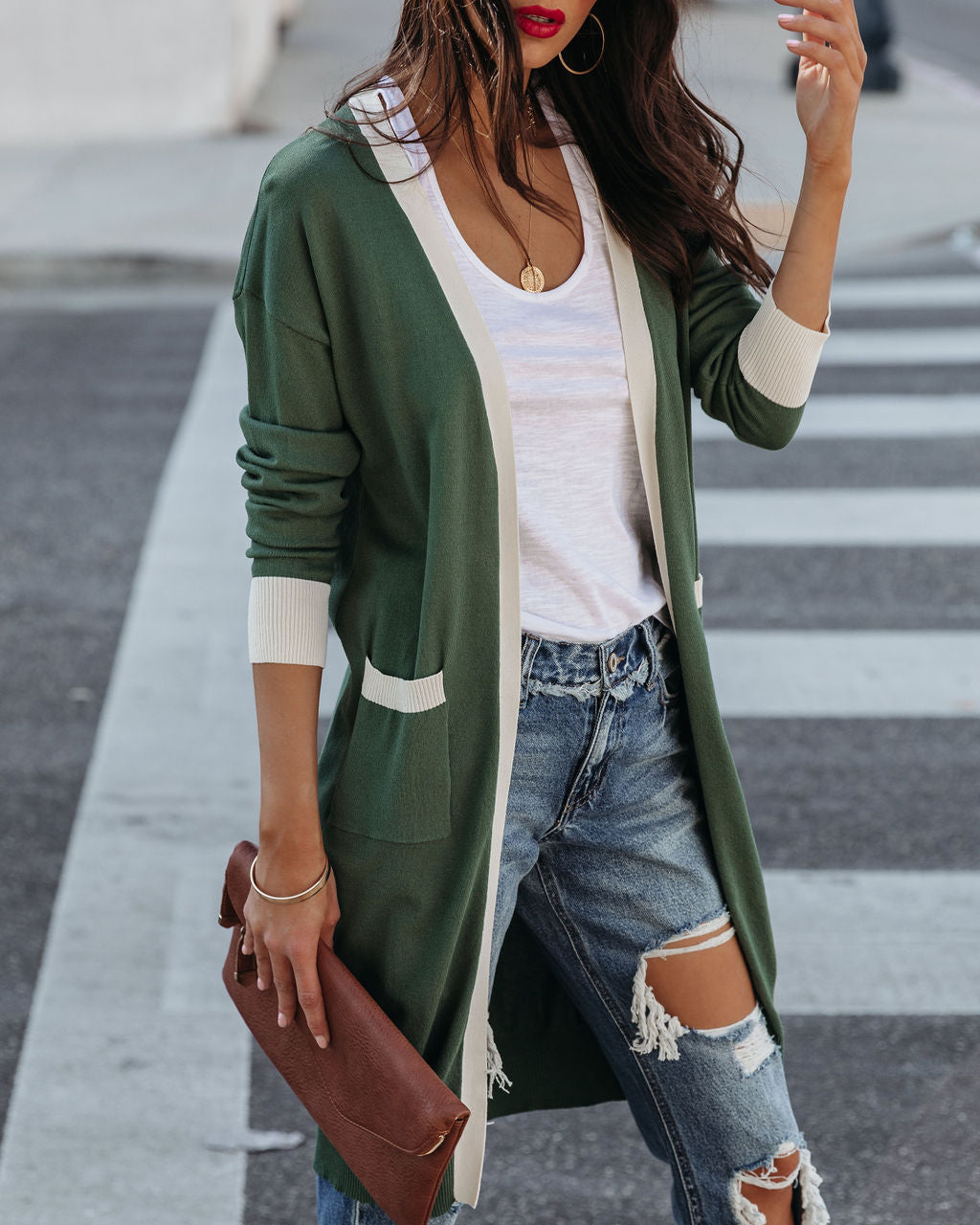 Franklyn Pocketed Knit Cardigan - Hunter Green