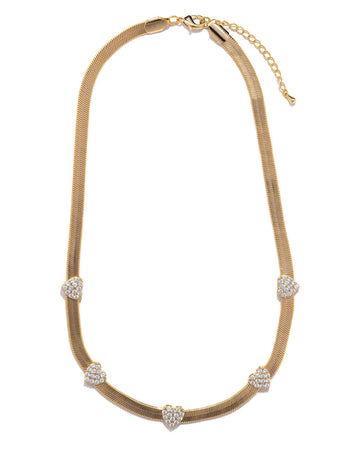 From The Heart Pave Herringbone Necklace