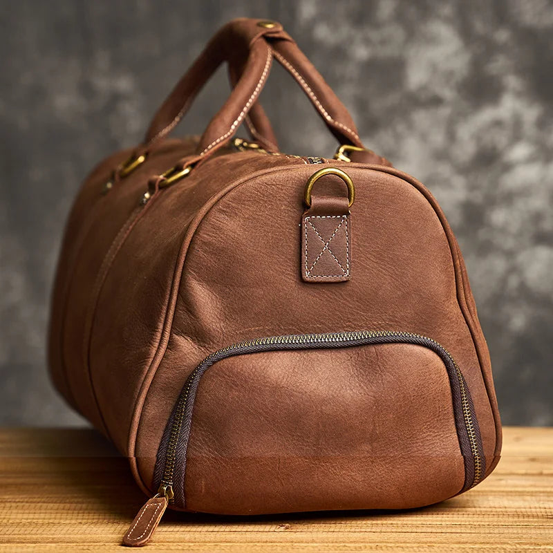 Genuine Leather Duffel Bag Travel Luggage Bag