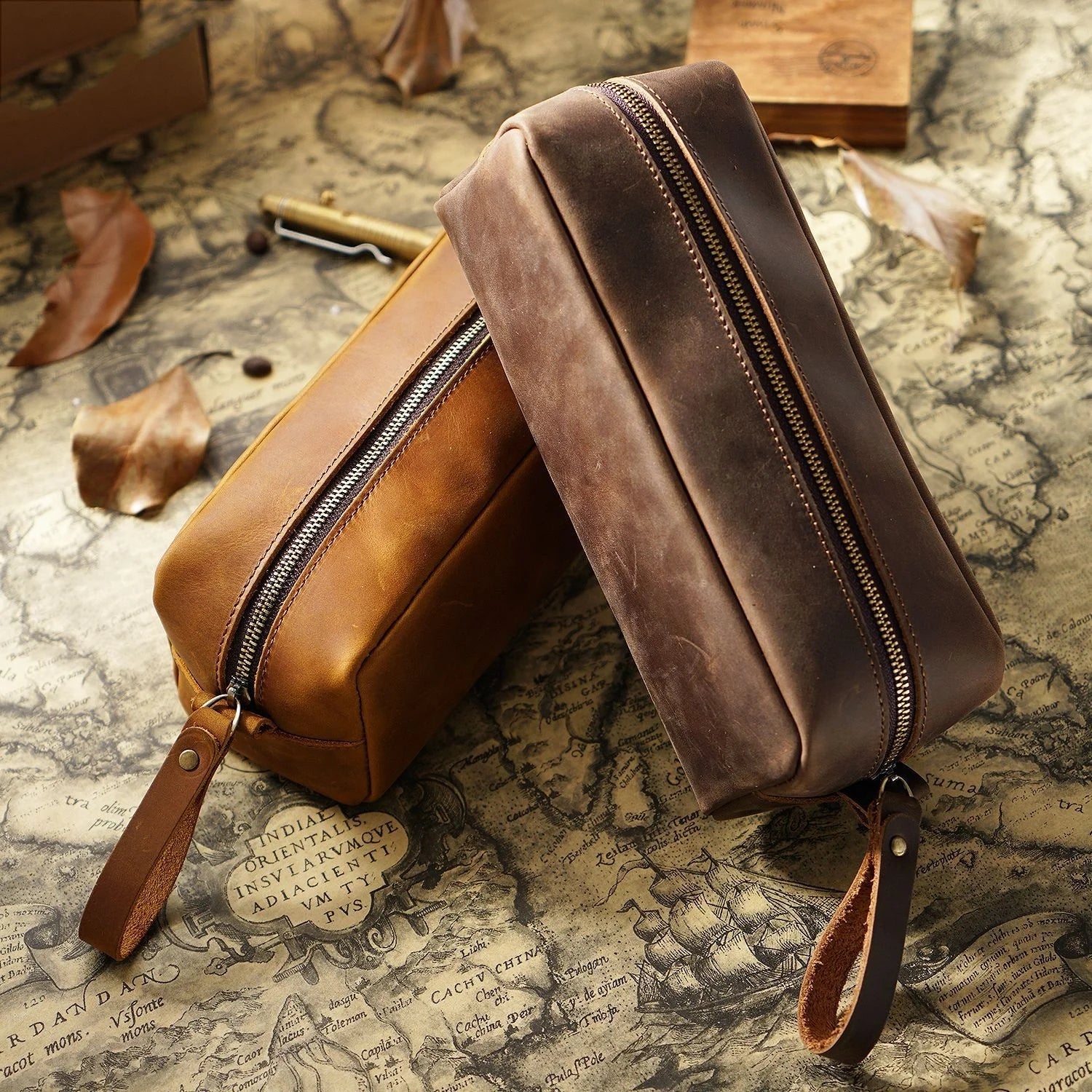 Genuine Leather Pen Pouch Stationery Storage