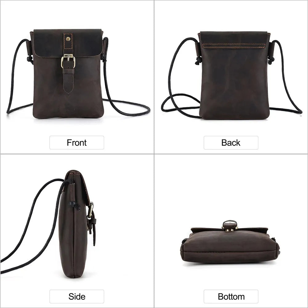 Men's Genuine Leather  Small Messenger Bag