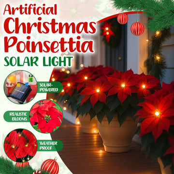 The SolarBloom Poinsettia - Festive Glow, Zero Wiring + 50% OFF