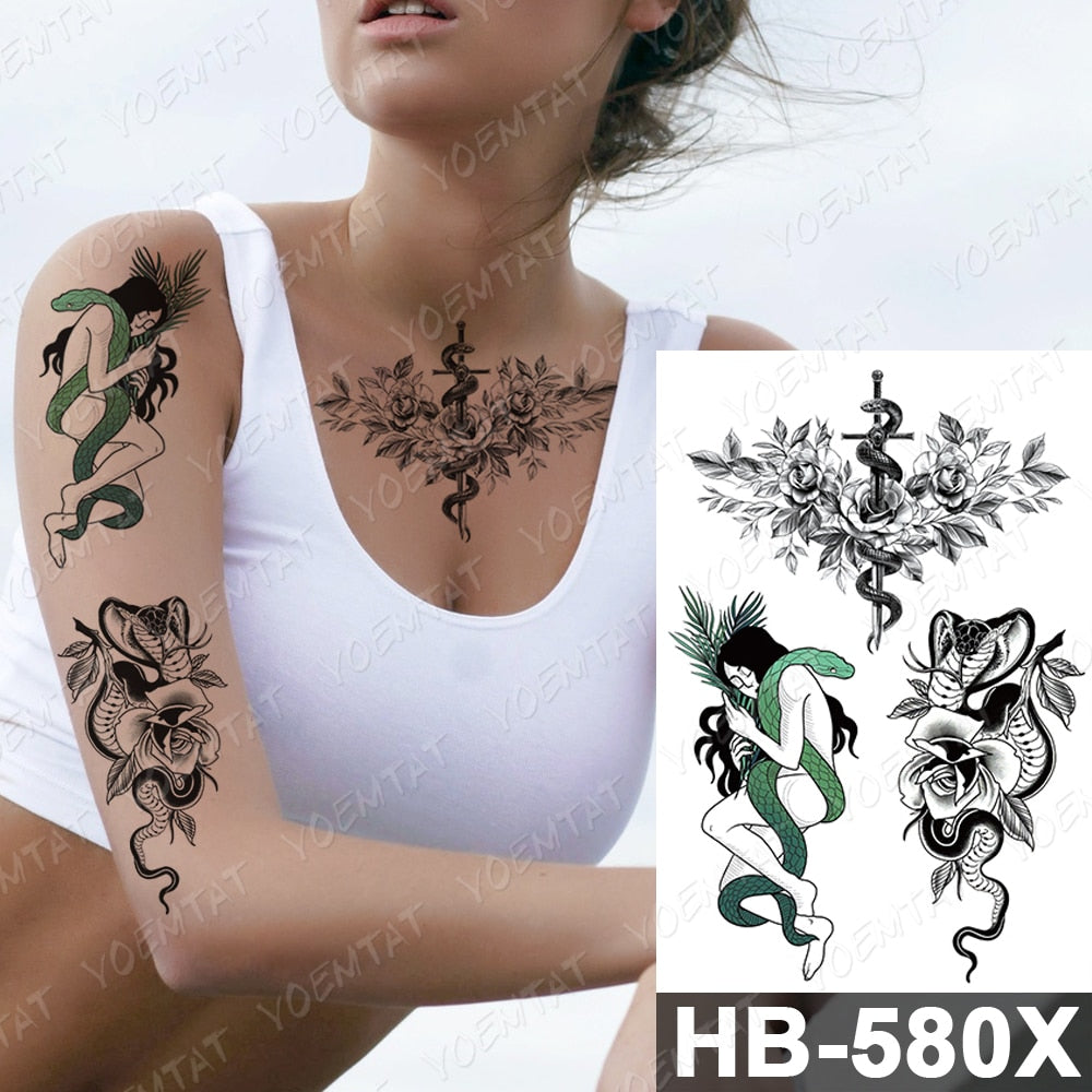 Waterproof Temporary Tattoo Stickers Fox Cat  Anime Kawaii Flash Tatoo Women Men Cute Pink Japanese Body Art Fake Sleeve Tattoos